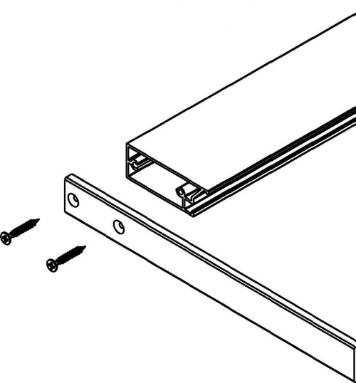 Горизонтальный профиль ALUMOVE ESTET с уплотнителем, неро